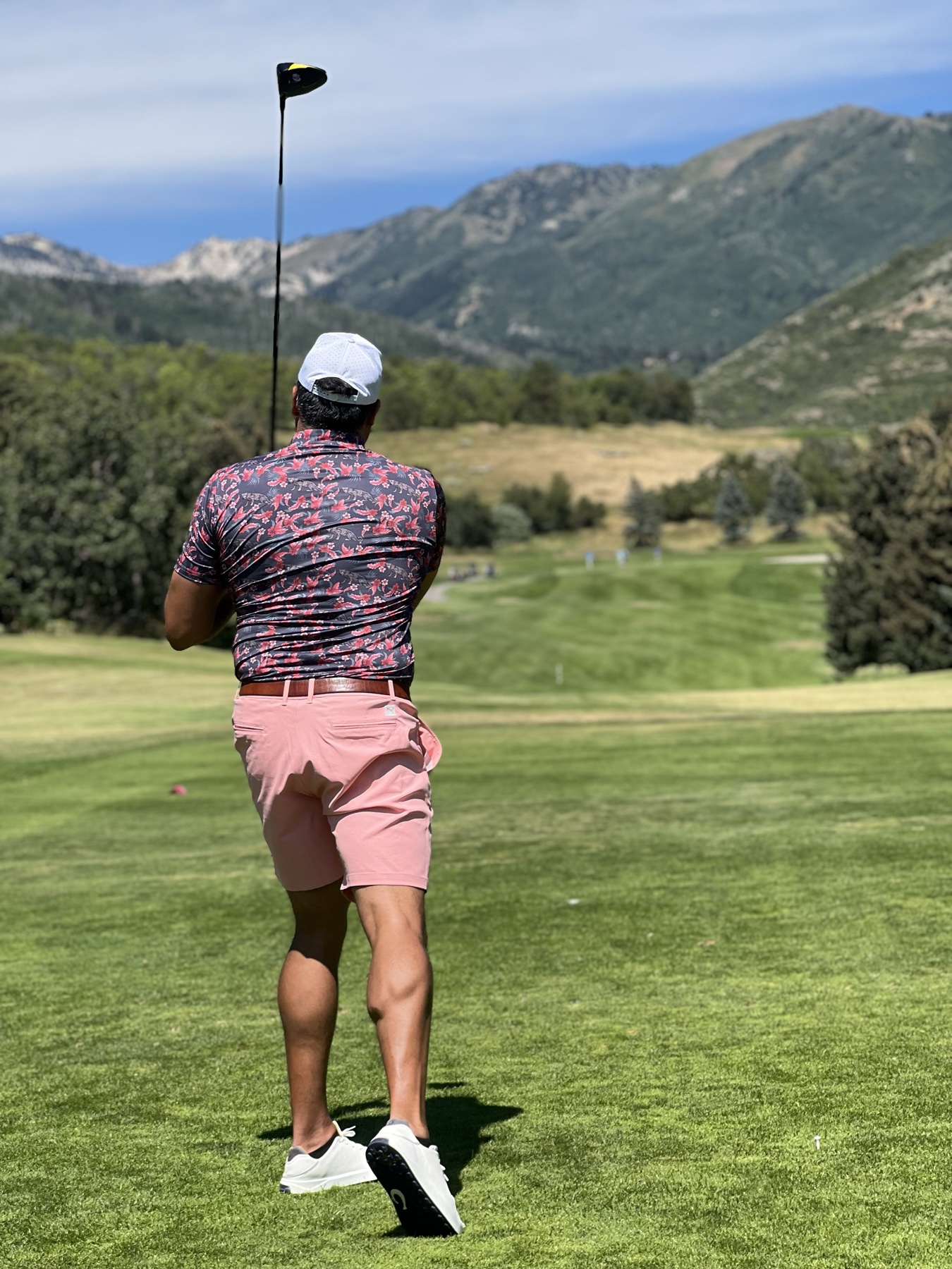 Floral shirt, Wasatch backdrop, zero regrets.