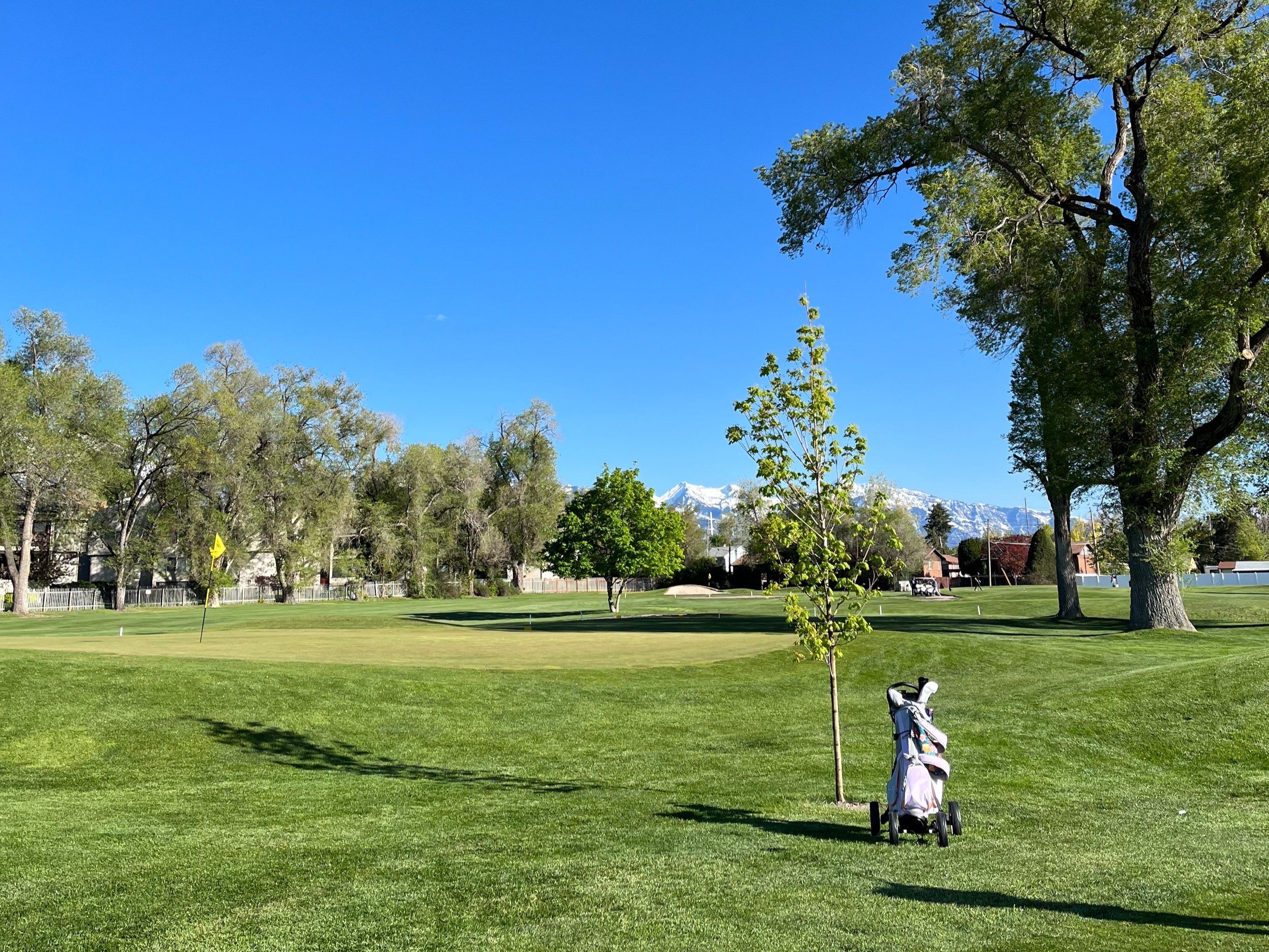 Course view, Wasatch mountains behind