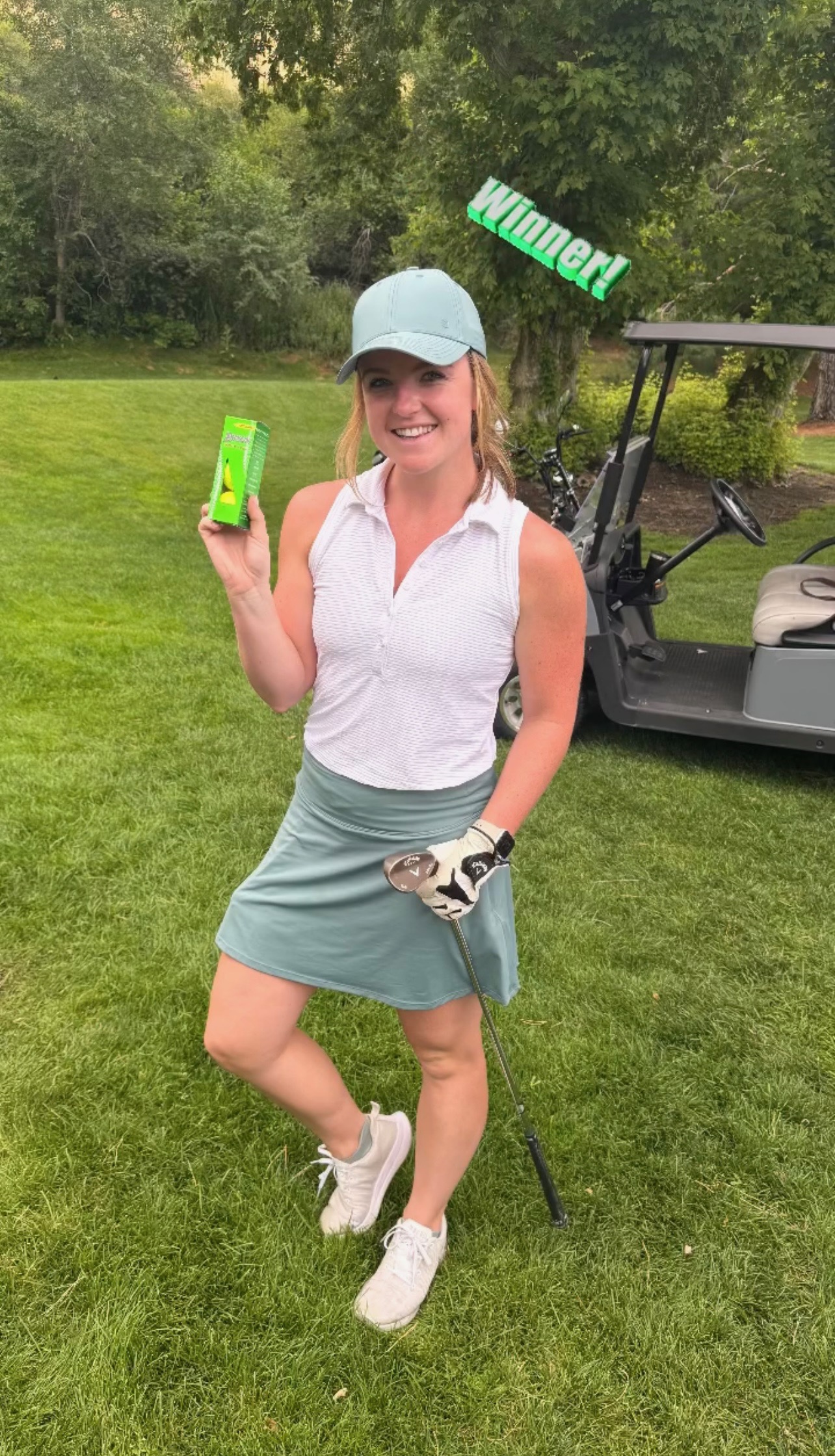 Winner! She shot a 72. The men shot significantly more.